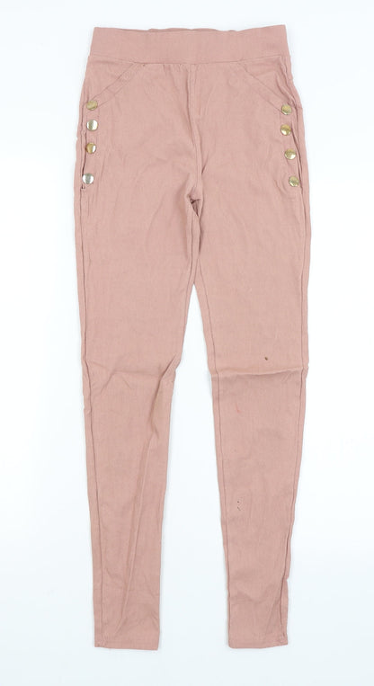 Womens UK Size S Preworn Regular Fit Jegging Pink Jeans