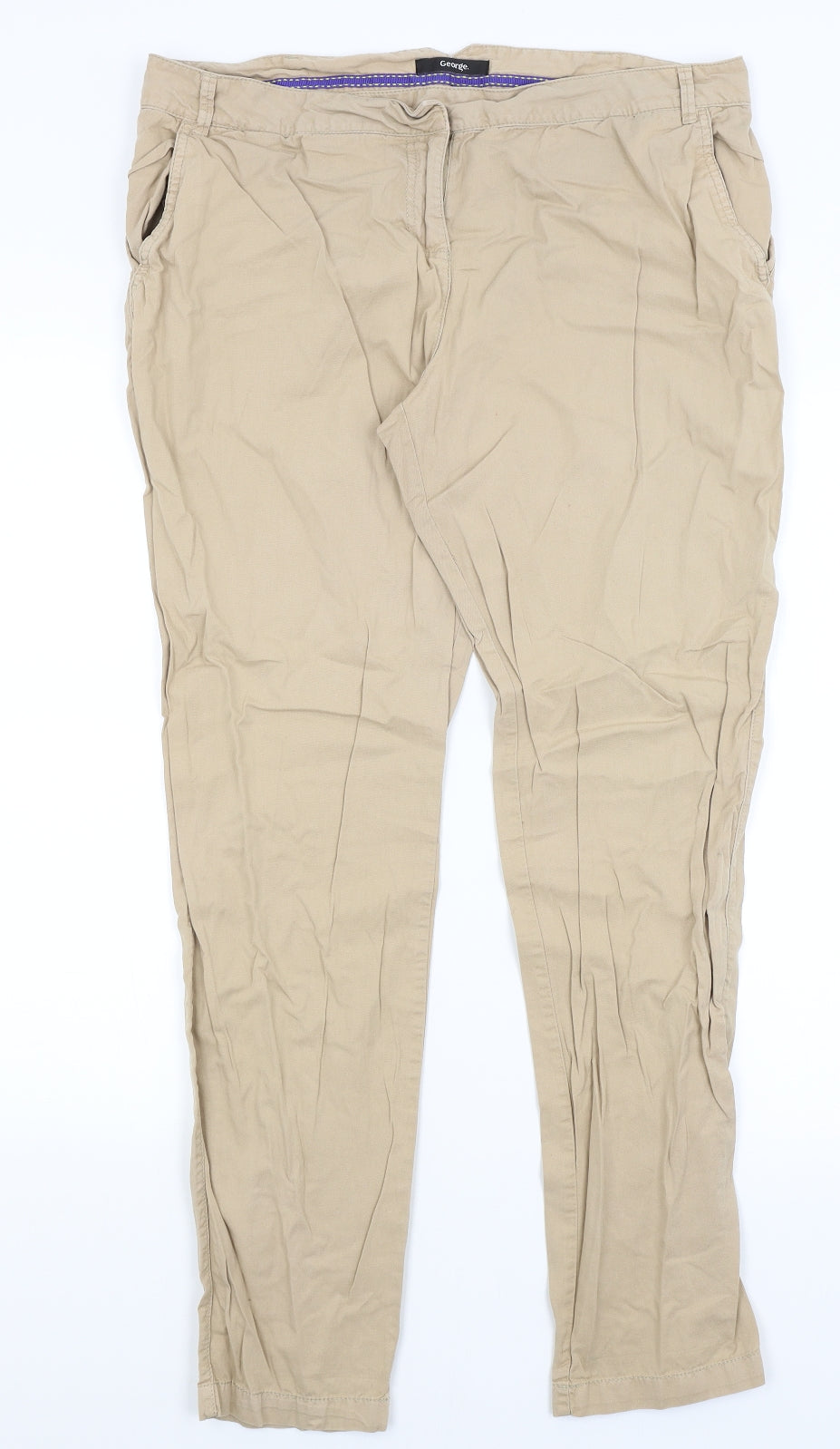 George Womens Brown   Trousers  Size 14 L30 in