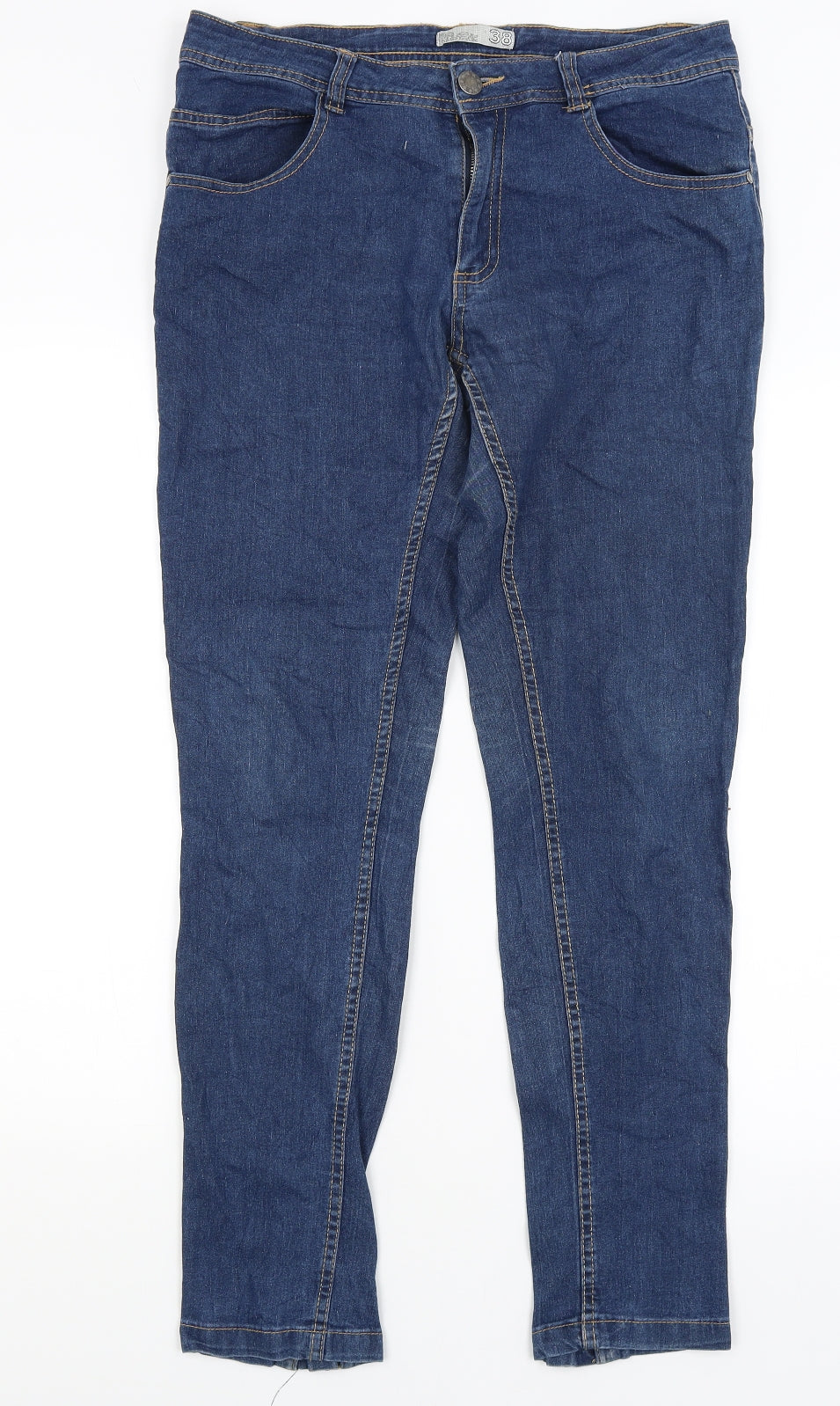 Womens UK Size 10 Preworn Regular Fit Straight Blue Jeans
