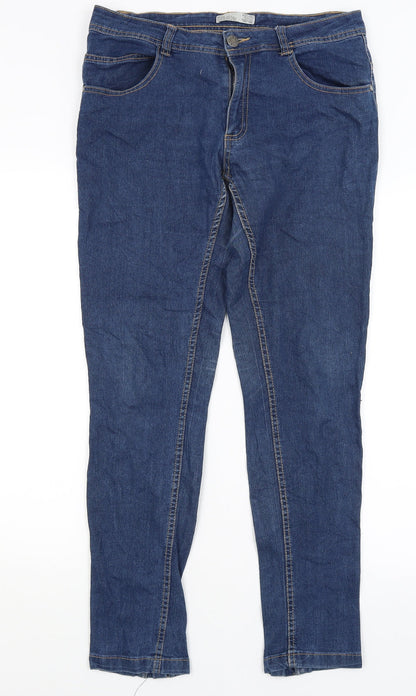 Womens UK Size 10 Preworn Regular Fit Straight Blue Jeans