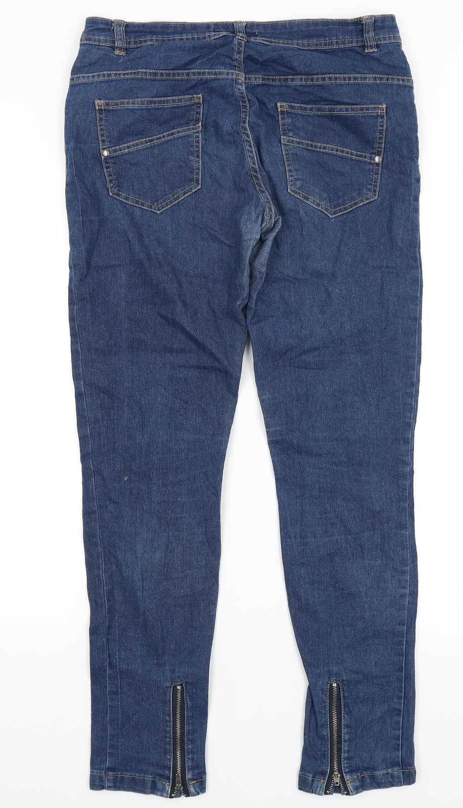 Womens UK Size 10 Preworn Regular Fit Straight Blue Jeans