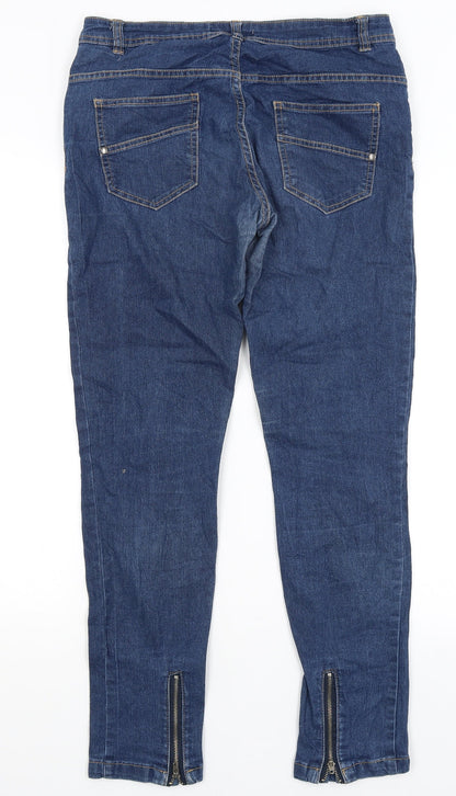 Womens UK Size 10 Preworn Regular Fit Straight Blue Jeans