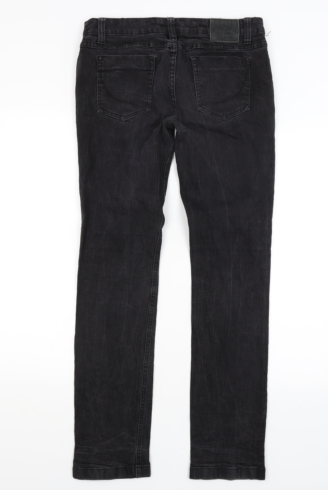 Womens UK Size 32 in Review Regular Fit Straight Black Jeans
