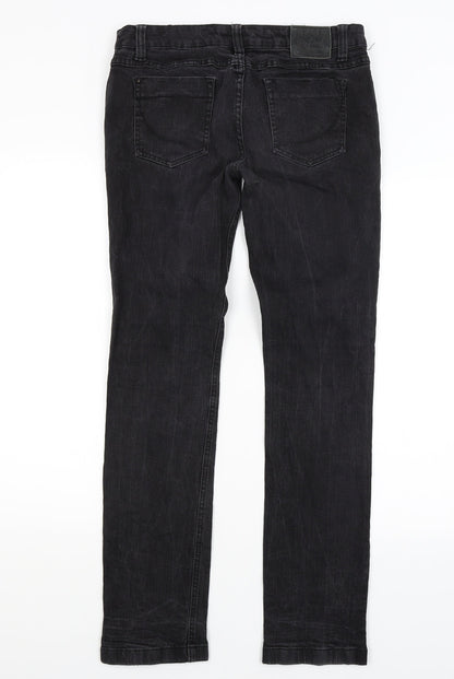 Womens UK Size 32 in Review Regular Fit Straight Black Jeans