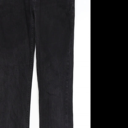 Womens UK Size 32 in Review Regular Fit Straight Black Jeans