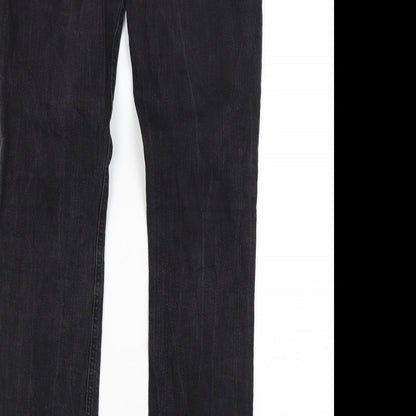Womens UK Size 32 in Review Regular Fit Straight Black Jeans