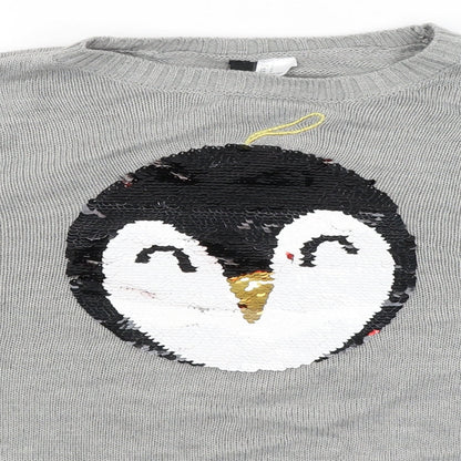 Divided Womens Grey   Pullover Jumper Size S  - Penguin Baubaul