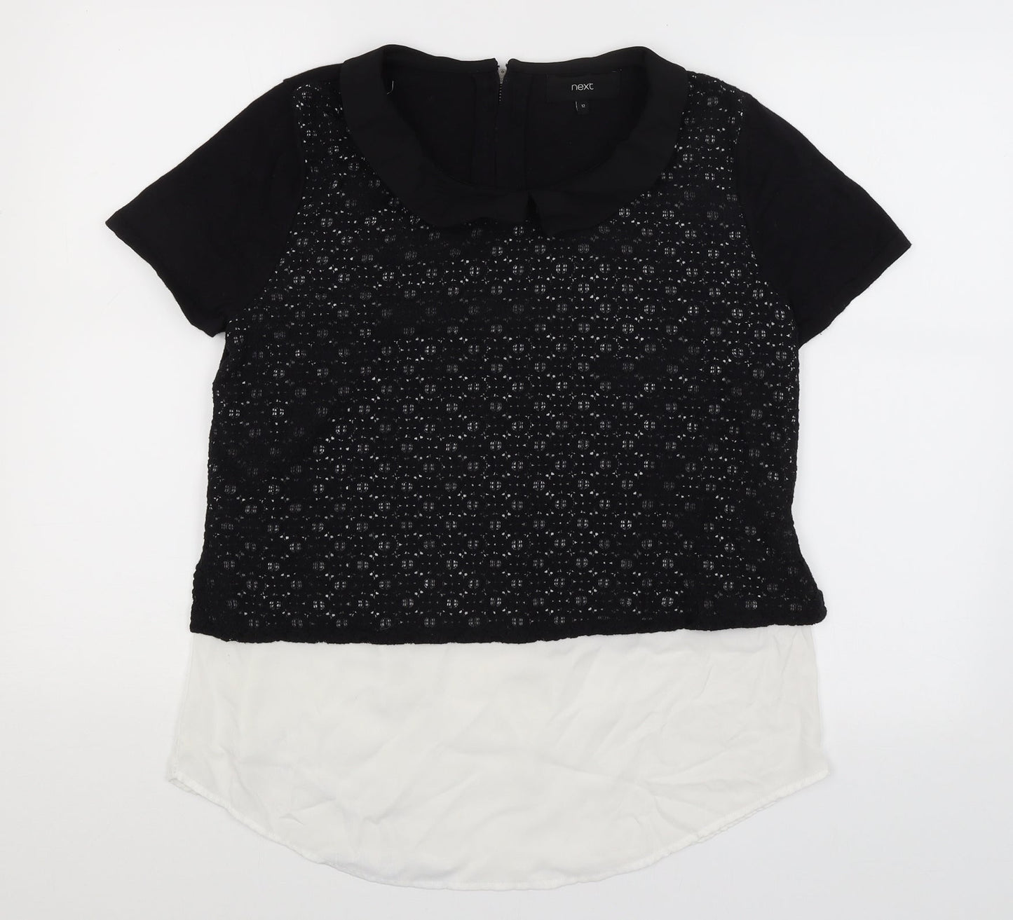 Womens UK Size 12 NEXT Black Basic T-Shirt