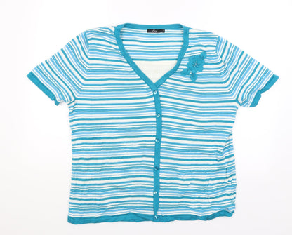 Womens UK Size L BM Blue Basic T-Shirt