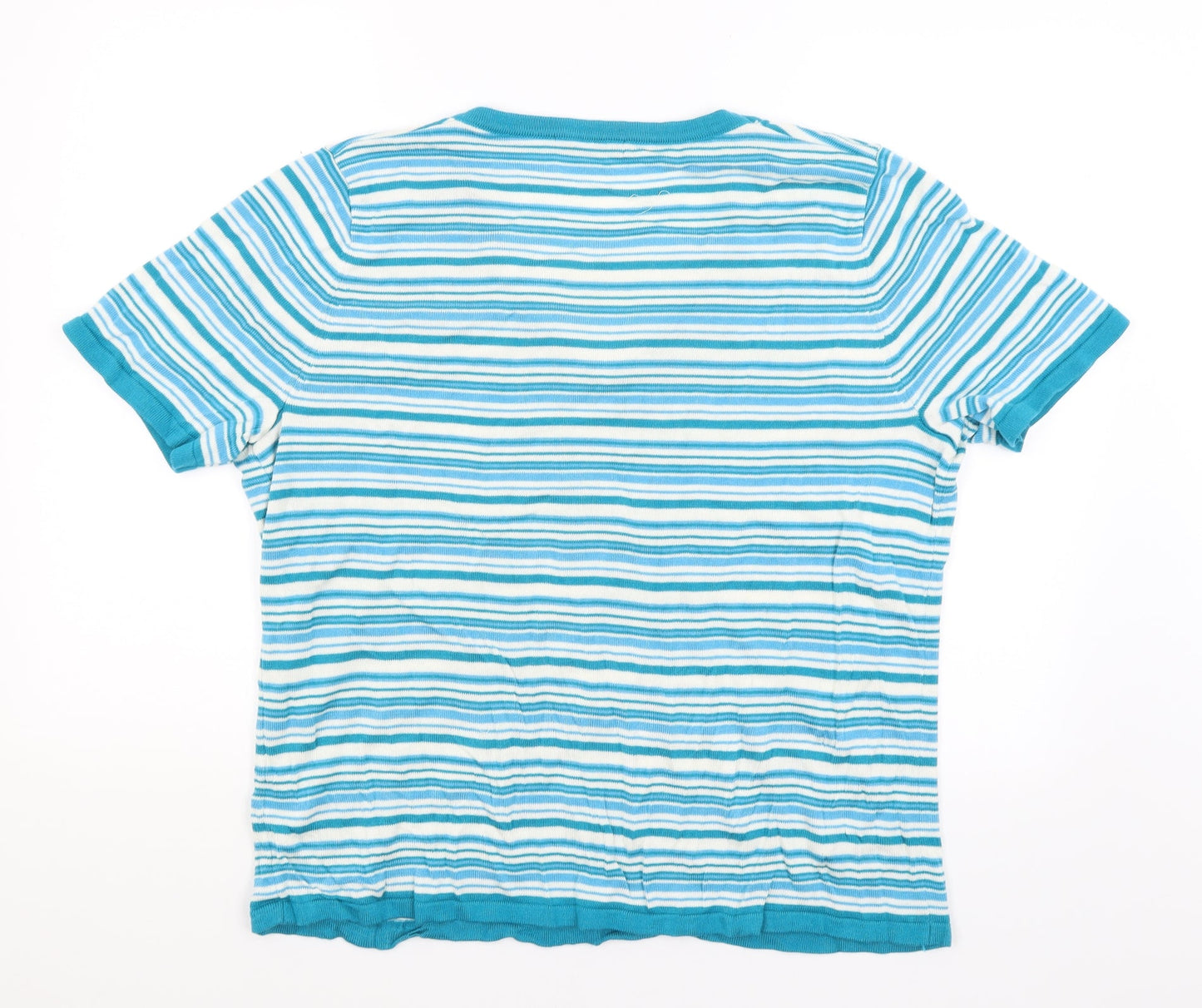 Womens UK Size L BM Blue Basic T-Shirt