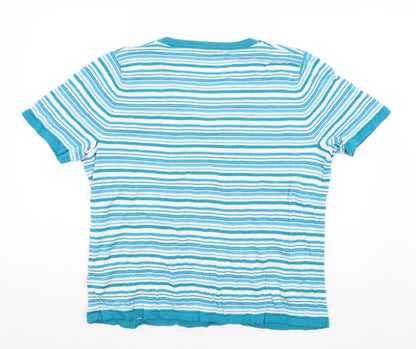 Womens UK Size L BM Blue Basic T-Shirt