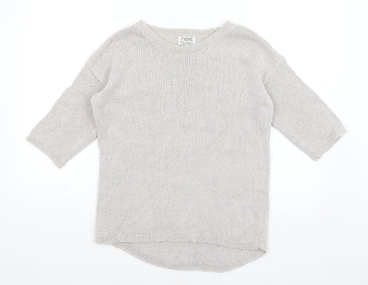 Womens UK Size 8 NEXT Silver Pullover Jumper