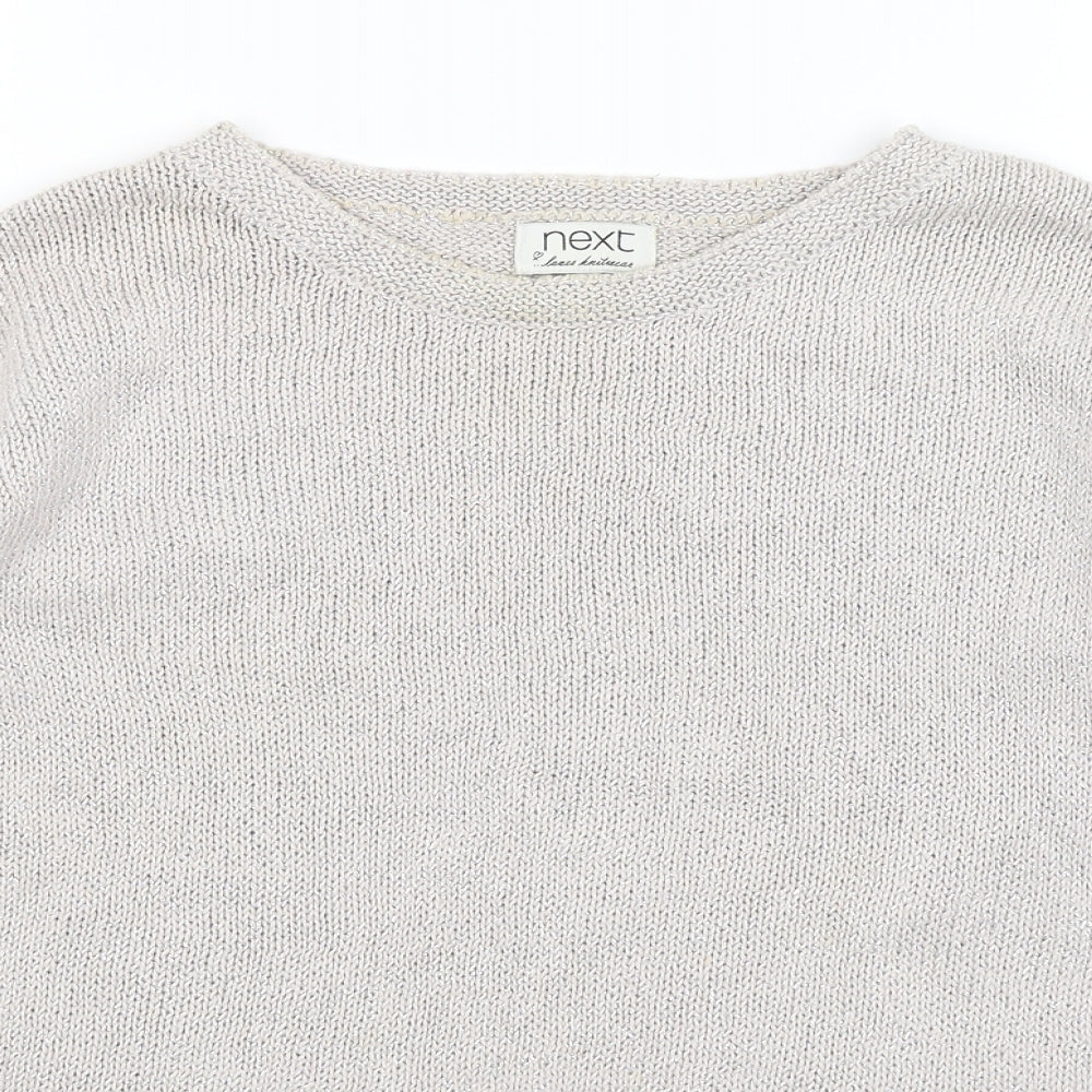 Womens UK Size 8 NEXT Silver Pullover Jumper