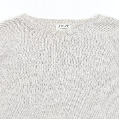 Womens UK Size 8 NEXT Silver Pullover Jumper