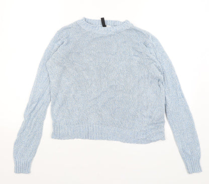 Womens UK Size S Divided Blue Pullover Jumper
