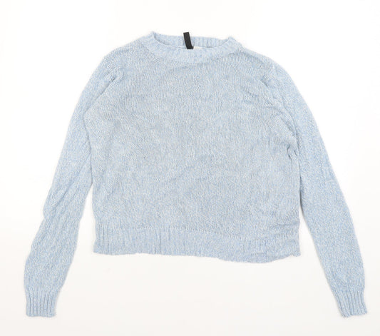 Womens UK Size S Divided Blue Pullover Jumper