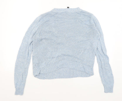 Womens UK Size S Divided Blue Pullover Jumper