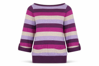 Marks & Spencer Womens Purple Striped  Pullover Jumper Size 8