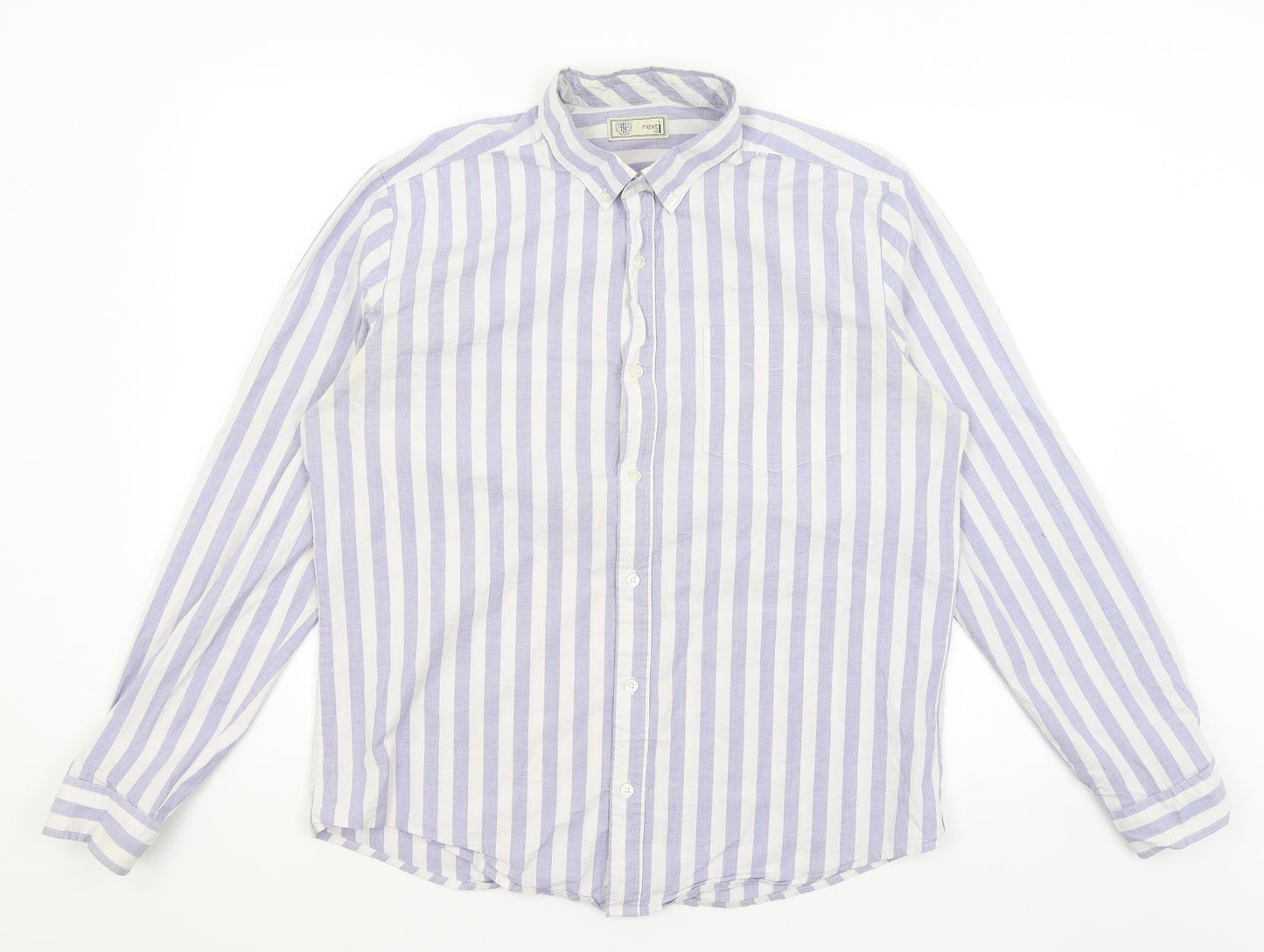 Mens UK Size L NEXT White  Button-Up Long Sleeve Casual Shirt