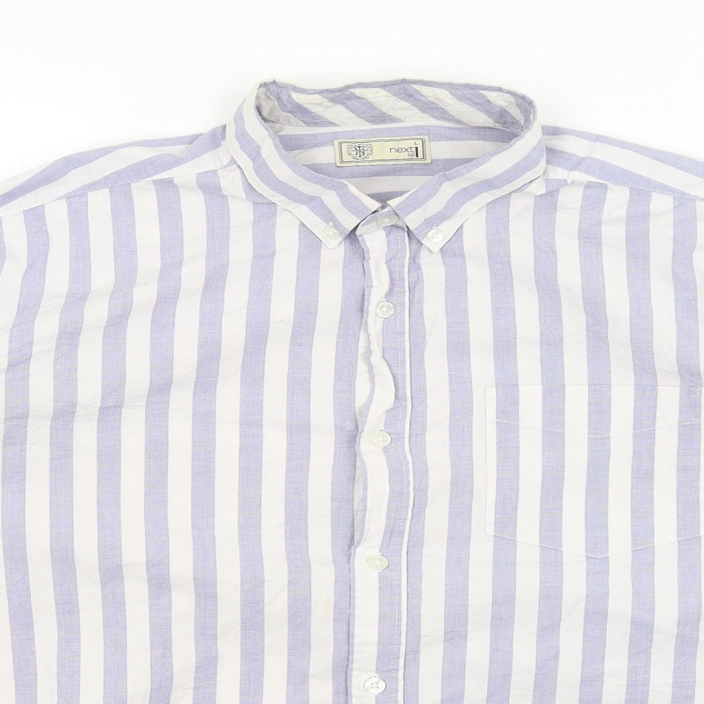 Mens UK Size L NEXT White  Button-Up Long Sleeve Casual Shirt