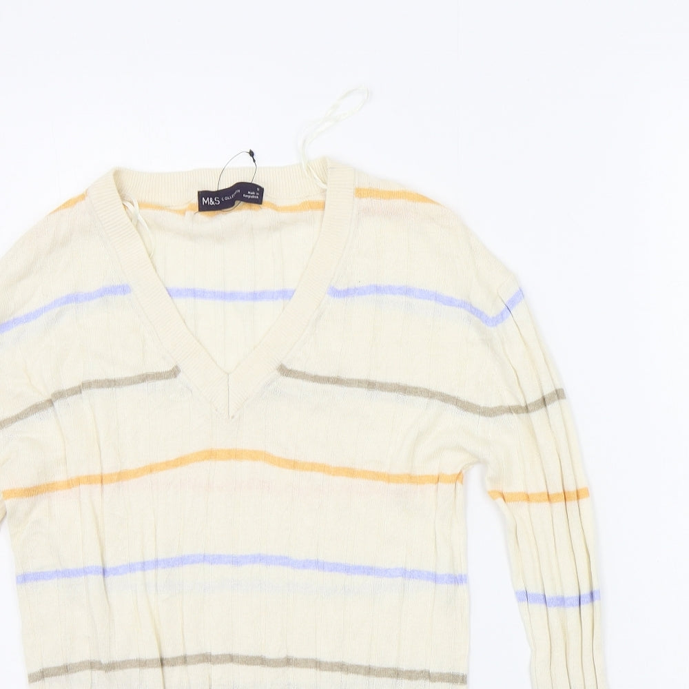 Womens UK Size S Marks and Spencer Beige Pullover Jumper