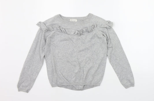 H&M Girls Grey   Pullover Jumper Size 11-12 Years