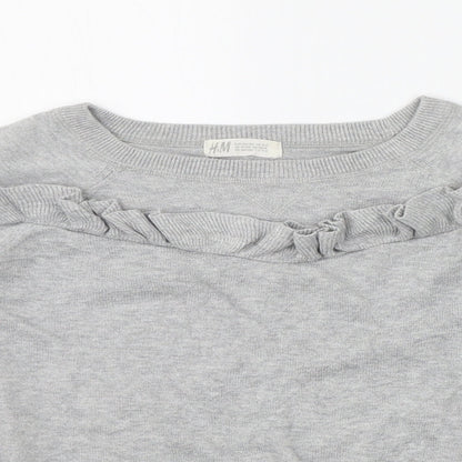 H&M Girls Grey   Pullover Jumper Size 11-12 Years