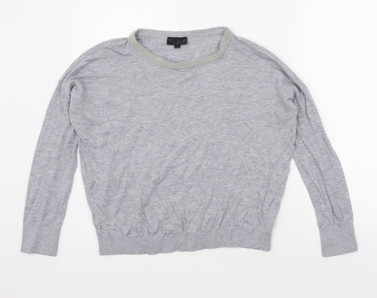 Womens UK Size 6 Topshop Grey Pullover Jumper