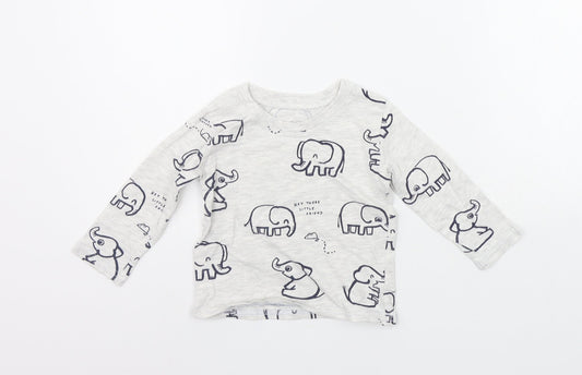 George Baby White Geometric  Basic Polo Size 9-12 Months