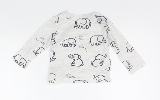 George Baby White Geometric  Basic Polo Size 9-12 Months