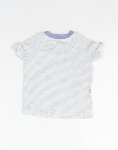 George Boys Grey Striped  Basic T-Shirt Size 6-9 Months