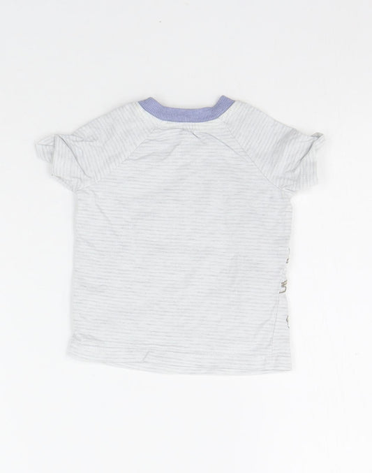 George Boys Grey Striped  Basic T-Shirt Size 6-9 Months