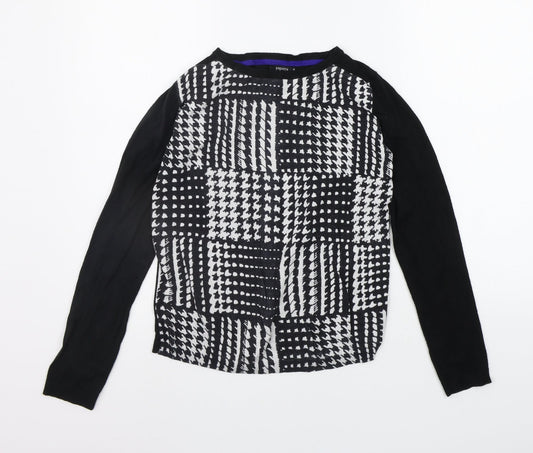 Womens UK Size 8 Papaya Black Pullover Jumper