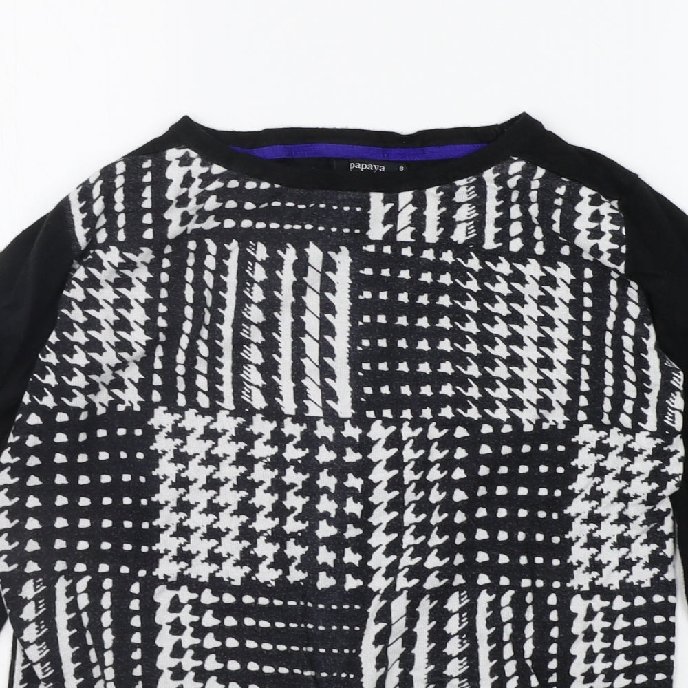 Womens UK Size 8 Papaya Black Pullover Jumper
