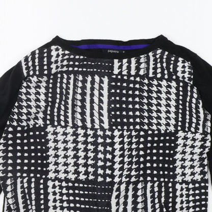 Womens UK Size 8 Papaya Black Pullover Jumper