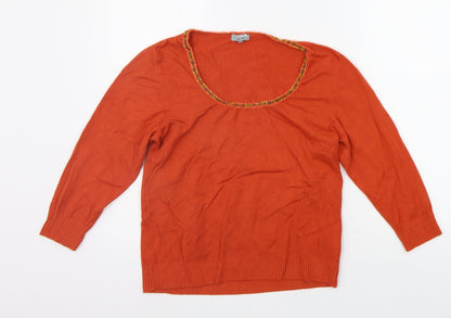 Womens UK Size 16 Per Una Orange Pullover Jumper