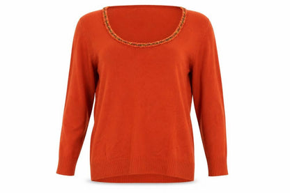 Womens UK Size 16 Per Una Orange Pullover Jumper
