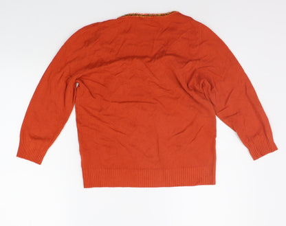 Womens UK Size 16 Per Una Orange Pullover Jumper