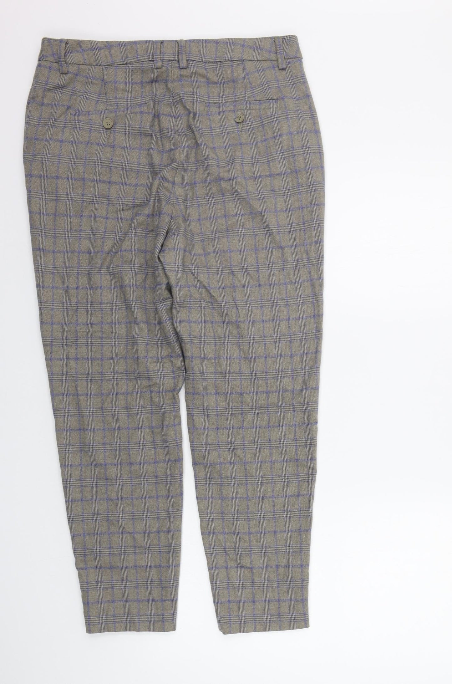 TU Womens Grey Check  Trousers  Size 14 L25 in