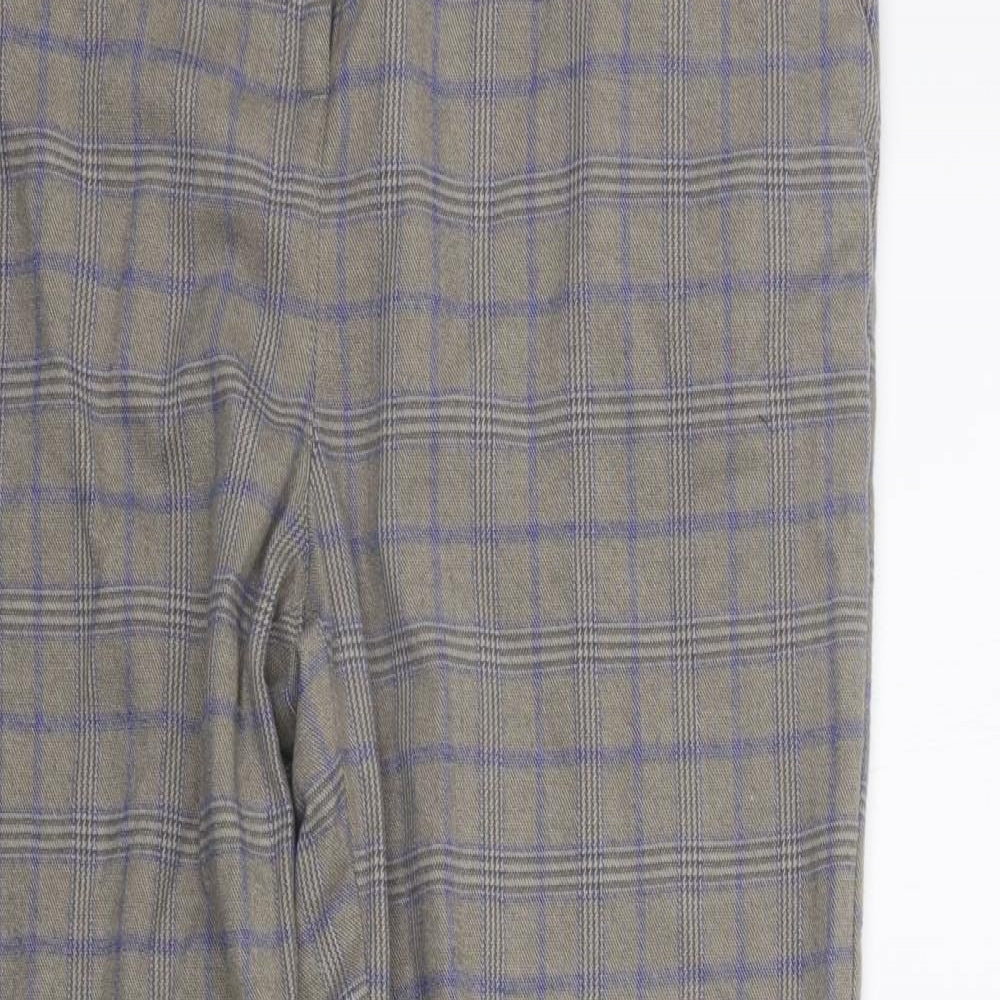 TU Womens Grey Check  Trousers  Size 14 L25 in