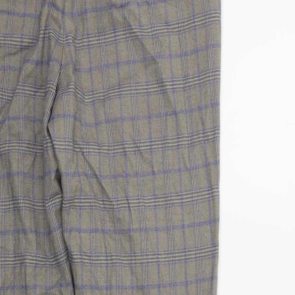 TU Womens Grey Check  Trousers  Size 14 L25 in