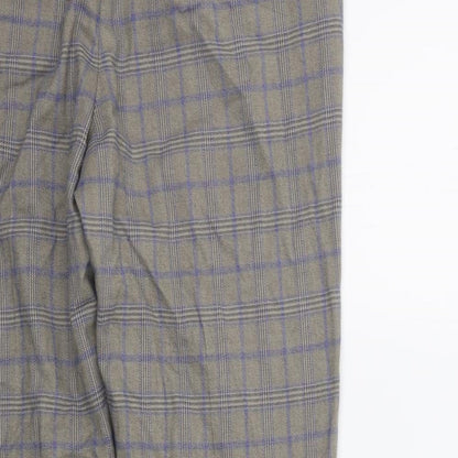 TU Womens Grey Check  Trousers  Size 14 L25 in