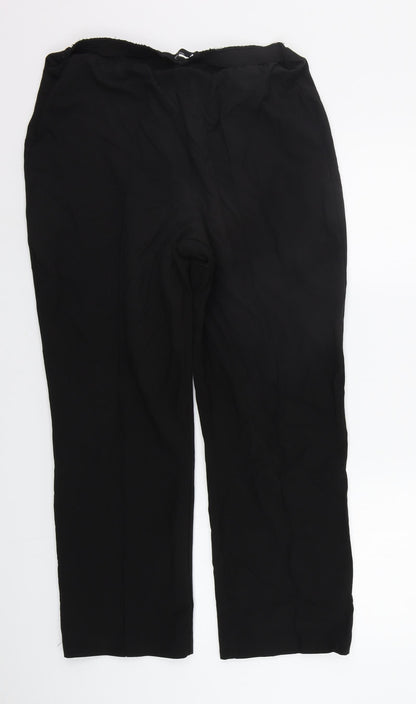 BM Womens Black   Trousers  Size 16 L25 in - Elastic Waist Band