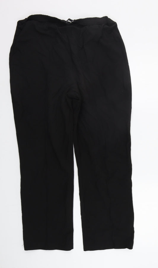 BM Womens Black   Trousers  Size 16 L25 in - Elastic Waist Band