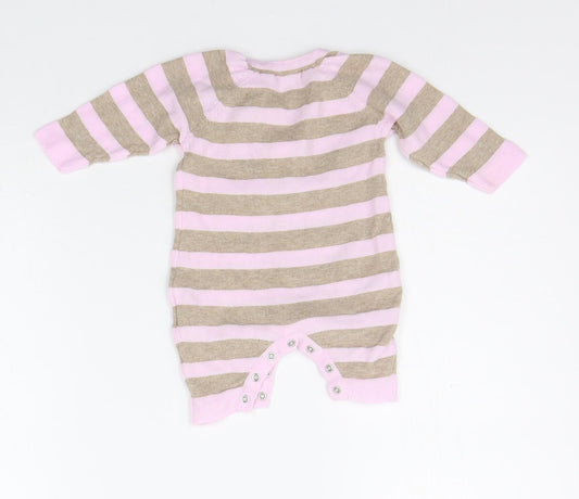 Zip Zap Baby Pink Striped  Babygrow One-Piece Size 0-3 Months