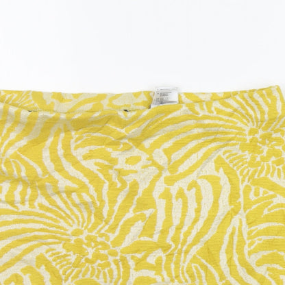 H&M Womens Yellow Geometric  A-Line Skirt Size L