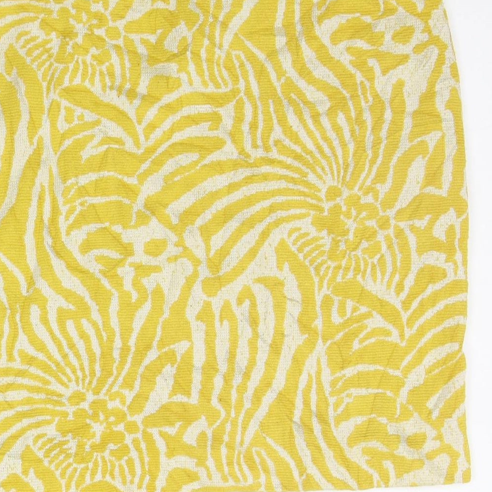 H&M Womens Yellow Geometric  A-Line Skirt Size L