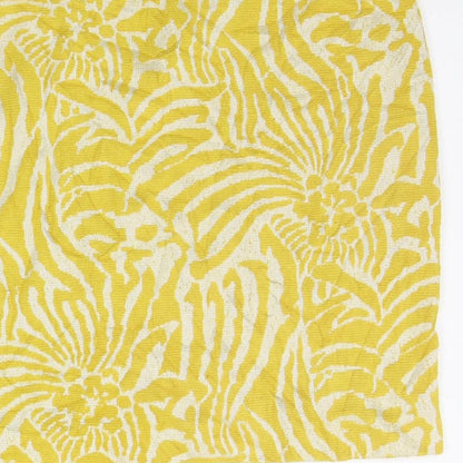 H&M Womens Yellow Geometric  A-Line Skirt Size L