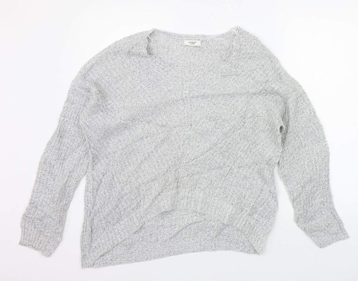 Womens UK Size M Jaqueline de Yong Grey Pullover Jumper