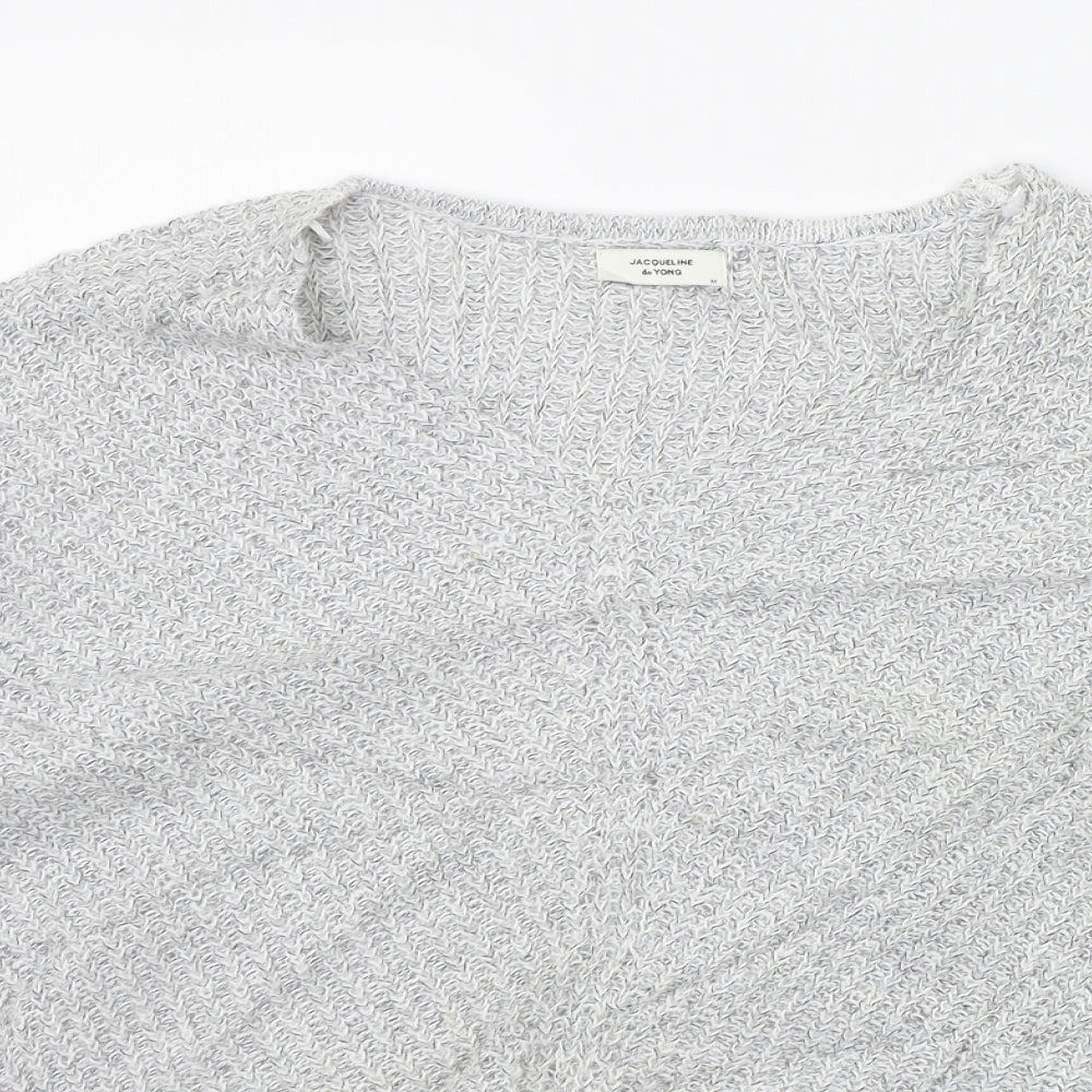 Womens UK Size M Jaqueline de Yong Grey Pullover Jumper